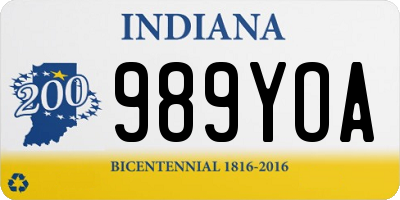 IN license plate 989YOA