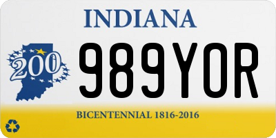 IN license plate 989YOR