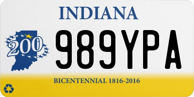 IN license plate 989YPA