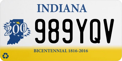 IN license plate 989YQV