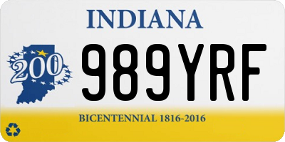 IN license plate 989YRF