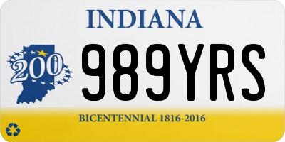 IN license plate 989YRS