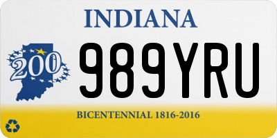 IN license plate 989YRU