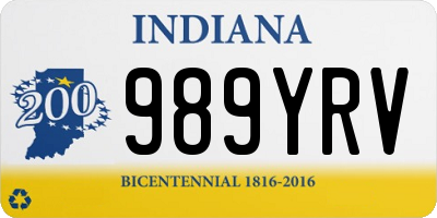 IN license plate 989YRV