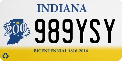 IN license plate 989YSY