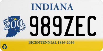 IN license plate 989ZEC