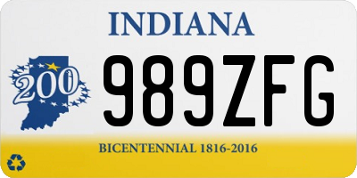 IN license plate 989ZFG