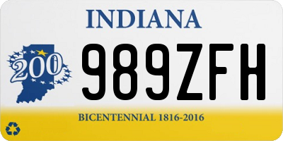 IN license plate 989ZFH