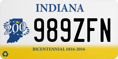 IN license plate 989ZFN