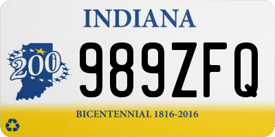 IN license plate 989ZFQ