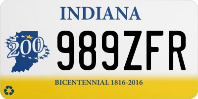 IN license plate 989ZFR