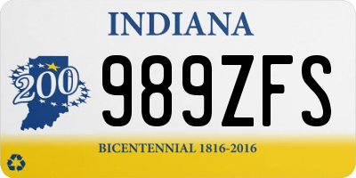 IN license plate 989ZFS