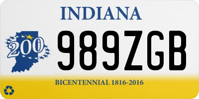 IN license plate 989ZGB