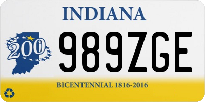 IN license plate 989ZGE