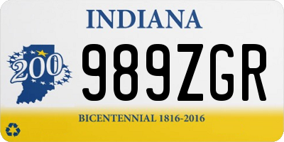 IN license plate 989ZGR