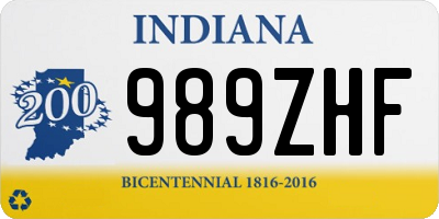 IN license plate 989ZHF