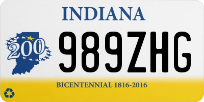 IN license plate 989ZHG