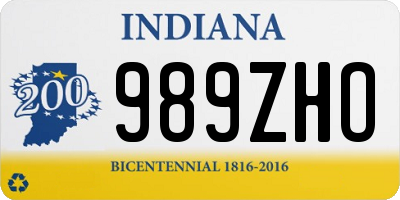 IN license plate 989ZHO