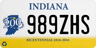 IN license plate 989ZHS