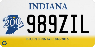 IN license plate 989ZIL