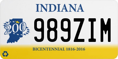 IN license plate 989ZIM