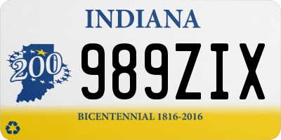 IN license plate 989ZIX