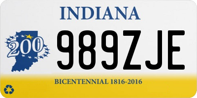 IN license plate 989ZJE