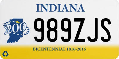 IN license plate 989ZJS