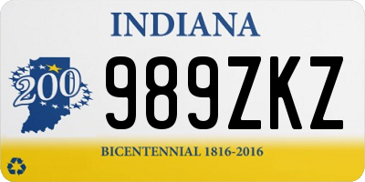 IN license plate 989ZKZ