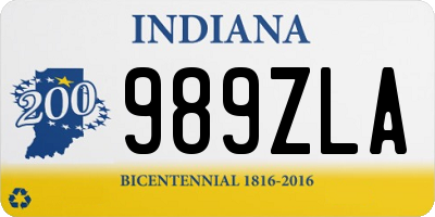 IN license plate 989ZLA