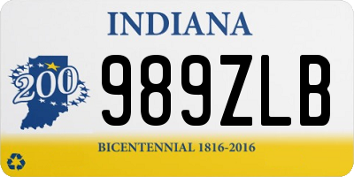 IN license plate 989ZLB