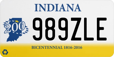 IN license plate 989ZLE