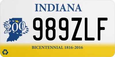 IN license plate 989ZLF