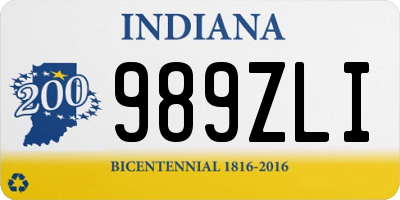 IN license plate 989ZLI