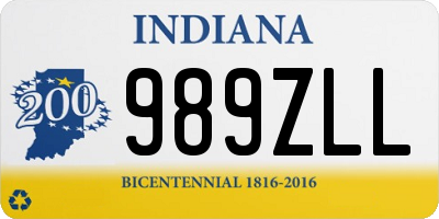 IN license plate 989ZLL