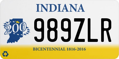 IN license plate 989ZLR