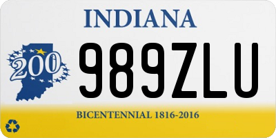 IN license plate 989ZLU