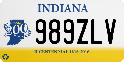 IN license plate 989ZLV