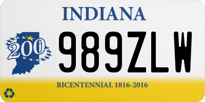 IN license plate 989ZLW