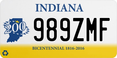 IN license plate 989ZMF