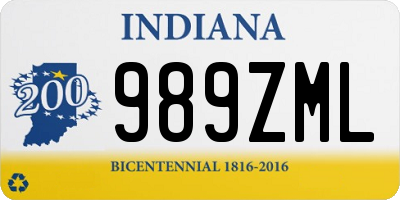 IN license plate 989ZML