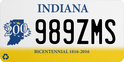 IN license plate 989ZMS