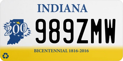 IN license plate 989ZMW