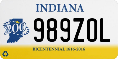 IN license plate 989ZOL