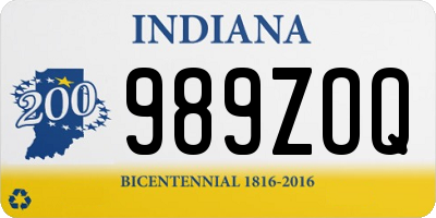 IN license plate 989ZOQ