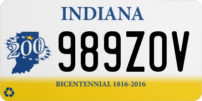 IN license plate 989ZOV