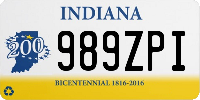 IN license plate 989ZPI