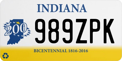 IN license plate 989ZPK