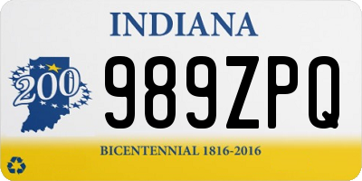 IN license plate 989ZPQ