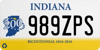 IN license plate 989ZPS